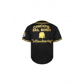 Boys's #3 Black Baseball Jersey with Embroidered Lettering - V-Neck, Button-Up, Polyester - Perfect for Sports & Casual Wear