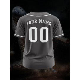 [Polyester Jersey] 100% Polyester Customizable Youngsters Baseball Jersey | Breathable & Washable, All-Over Print, Loose Fit, Sports & Casual Style for Boys & Girls - Perfect for Parties, Beach, Festive Occasions, Party Attire|Sporty Outfit