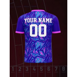 [Customizable Soccer Shirt] Customizable V-Neck Youngsters's Soccer Shirt | Comfortable Fit, Sports & Casual Outdoor Running Top | Personalized Name and Number