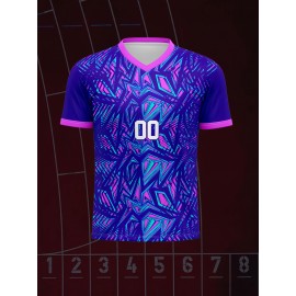 [Customizable Soccer Shirt] Customizable V-Neck Youngsters's Soccer Shirt | Comfortable Fit, Sports & Casual Outdoor Running Top | Personalized Name and Number