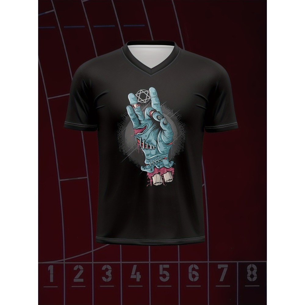 Customizable V-Neck T-Shirt for Teens & Kids, Polyester 100%, All Over Print, Casual Sports Style, Medium Stretch, Ideal for Beach, Parties, Festive Occasions, Spring/Summer/Fall - Knit Fabric Customizable V-Neck T-Shirt for Teens & Kids, Polyester 100%, All Over Print, Casual Sports Style, Medium Stretch, Ideal for Beach, Parties, Festive Occasions, Spring/Summer/Fall - Knit Fabric