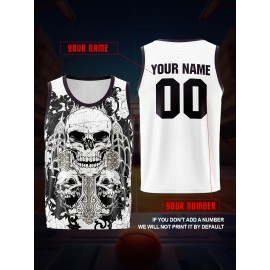 Children'S Customized Name And Number Basketball Sports Vest, Halloween Theme Suitable for Game Team Training Party, Comfortable Fit, Good Breathability, Outdoor Sports Running And Leisure