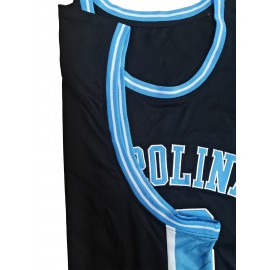 Youngsters' Retro Embroidered Basketball Jersey - Black & Blue, Classic Sportswear with 