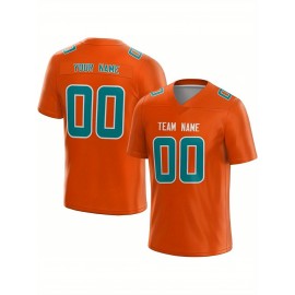 Customized Football Jersey - Personalized Team Name & Number, V-Neck Sportswear, Lightweight Summer Football Shirt with Bold Print, Casual or Team Uniform for Sports & Casual Wear