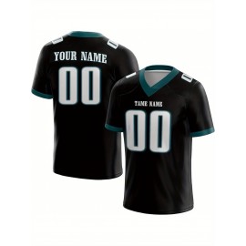 Customized Football Jersey - Personalized Team Name & Number, V-Neck Sportswear, Lightweight Summer Football Shirt with Bold Print, Casual or Team Uniform for Sports & Casual Wear