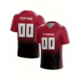 Customized Football Jersey - Personalized Team Name & Number, V-Neck Sportswear, Lightweight Summer Football Shirt with Bold Print, Casual or Team Uniform for Sports & Casual Wear
