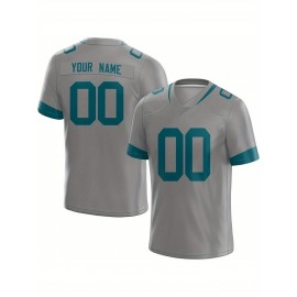 Customized Football Jersey - Personalized Team Name & Number, V-Neck Sportswear, Lightweight Summer Football Shirt with Bold Print, Casual or Team Uniform for Sports & Casual Wear