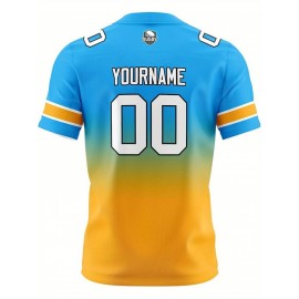 Customizable Women'S Football Jersey - Personalized Name, Number & Logo, Comfort Fit for Sports, Training & Casual Wear, Summer V-Neck T-Shirt with Bold Yellow & Red Design, Football Jersey, Nonelastic Fabric