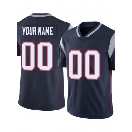 Customizable Football Jersey - Personalized Team Name & Number, Breathable V-Neck Design, Plus Size for Men & Women, Summer Sports Activewear with Team Logo, Football Jersey, Casual Sportswear, Comfortable Fit