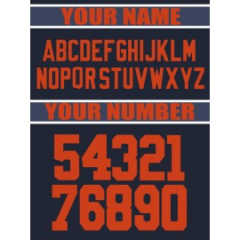 Customizable Women'S Football Shirt - Personalized Name & Number, Navy Blue with Orange Accents, V-Neck, Short Sleeve, Summer Sports Apparel for Team Building, Parties, or Casual Wear, Football Shirt, Party Apparel, Sporty Design, Comfortable Fit