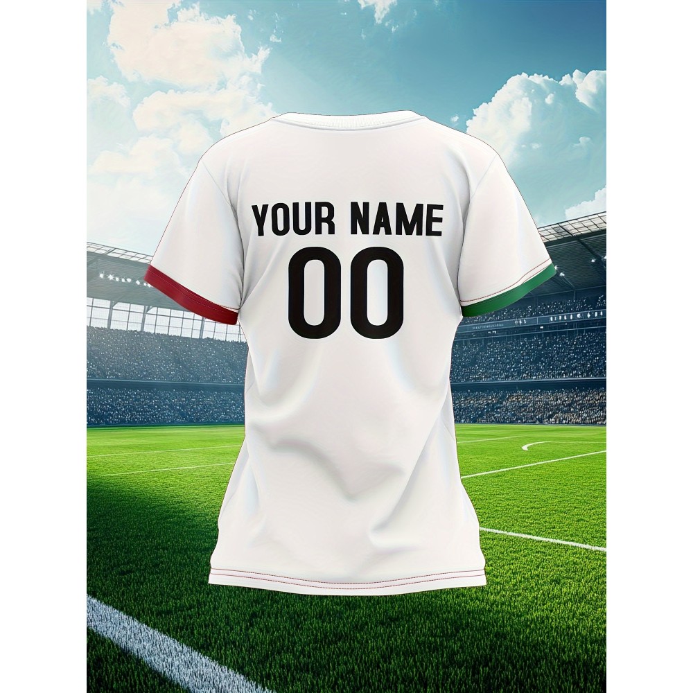 Personalized Women'S Plus Size Football Jersey - Customizable Team Name & Number, Soft Lightweight Breathable Fabric, Vibrant Soccer Stadium Print, Summer Outdoor Sports Jersey for Casual Wear, Soccer Jersey, PLUS SIZE Personalized Women'S Plus Size Football Jersey - Customizable Team Name & Number, Soft Lightweight Breathable Fabric, Vibrant Soccer Stadium Print, Summer Outdoor Sports Jersey for Casual Wear, Soccer Jersey, PLUS SIZE