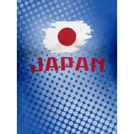 Women's Large Size Professional Sports Fabric Creative Pattern Print Japan Home Soccer Jersey T-shirt, Soccer Jersey Flag Uniforms Shirts Breathable And Lightweight, Moisture-Wicking, As Gifts For Sports Fans