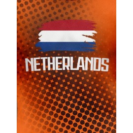 Women's Large Size Professional Sports Fabric Creative Pattern Print Netherlands Home Soccer Jersey T-shirt, Soccer Jersey Flag Uniforms Shirts Breathable And Lightweight, Moisture-Wicking, As Gifts For Sports Fans