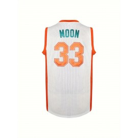 Men's #33 Embroidered Basketball Jersey - Sleeveless Polyester Vest with 
