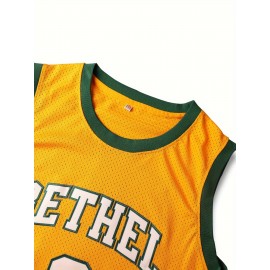 Stitched #3 Yellow Basketball Jersey, Breathable, Sleeveless, Embroidered Uniform Shirt For Men, Perfect For Sports & Outdoor Activities