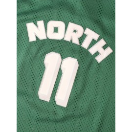 Stitched #11 Mens Green Basketball Jersey, Breathable, Sleeveless, Embroidered Uniform Shirt For Men, Perfect For Sports & Outdoor Activities