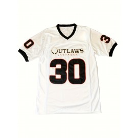 Men's#30 White American Football Jeresys Stitched Name And Number