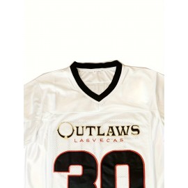 Men's#30 White American Football Jeresys Stitched Name And Number