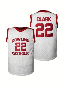 1pc Men'S Basketball Jersey - Polyester V-Neck Sweatshirt with Embroidered Letter and Number, Slight Stretch Knit Fabric, Loose Fit for Sports, Parties, Halloween - Four Seasons Adult Athletic Top