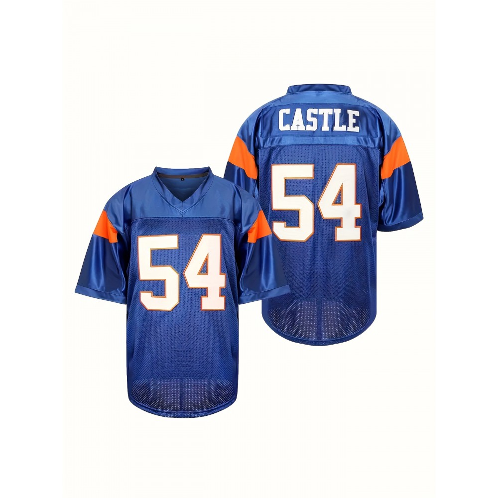 1pc Men'S Polyester American Football Jersey - Sports V-Neck Sweatshirt with Embroidered Letter and Number, Slight Stretch Knit Fabric, Loose Fit for Team Sports, Parties, and Casual Wear - Four Seasons 1pc Men'S Polyester American Football Jersey - Sports V-Neck Sweatshirt with Embroidered Letter and Number, Slight Stretch Knit Fabric, Loose Fit for Team Sports, Parties, and Casual Wear - Four Seasons