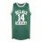 Men's #14 Green Basketball Jersey with Embroidered Name & Number, V-Neck Sleeveless Athletic Uniform for Team Sports & Parties, Polyester, Loose Fit, Sizes S-3XL