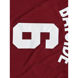 [Team Apparel] Men's #6 Maroon American Football Jersey - Stitched Name & Number, V-Neck, Polyester, Machine Washable - Ideal for Team Sports, Parties & Casual Wear, Athletic Clothing|Relaxed Fit|Durable Jersey, Football Gear