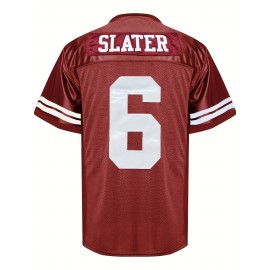 [Team Apparel] Men's #6 Maroon American Football Jersey - Stitched Name & Number, V-Neck, Polyester, Machine Washable - Ideal for Team Sports, Parties & Casual Wear, Athletic Clothing|Relaxed Fit|Durable Jersey, Football Gear