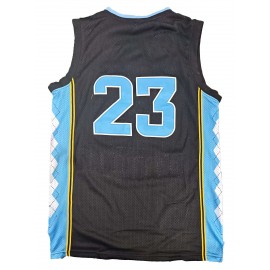 #23 Black Basketball Jersey, Polyester, Available In Sizes S To 3XL.
