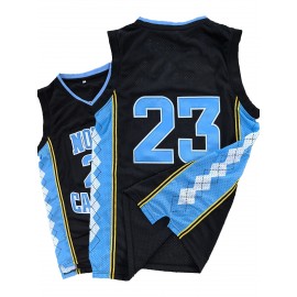 #23 Black Basketball Jersey, Polyester, Available In Sizes S To 3XL.