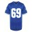 Men's #69 Blue American Football Jersey - V-Neck, Name & Number, Breathable Polyester, Loose Fit for Team Sports, Parties & Events, Sizes S-3XL