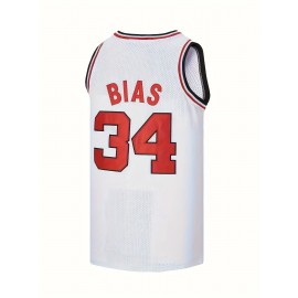 Men's #34 White Basketball Jeresys Stitched Name And Number S-3XL