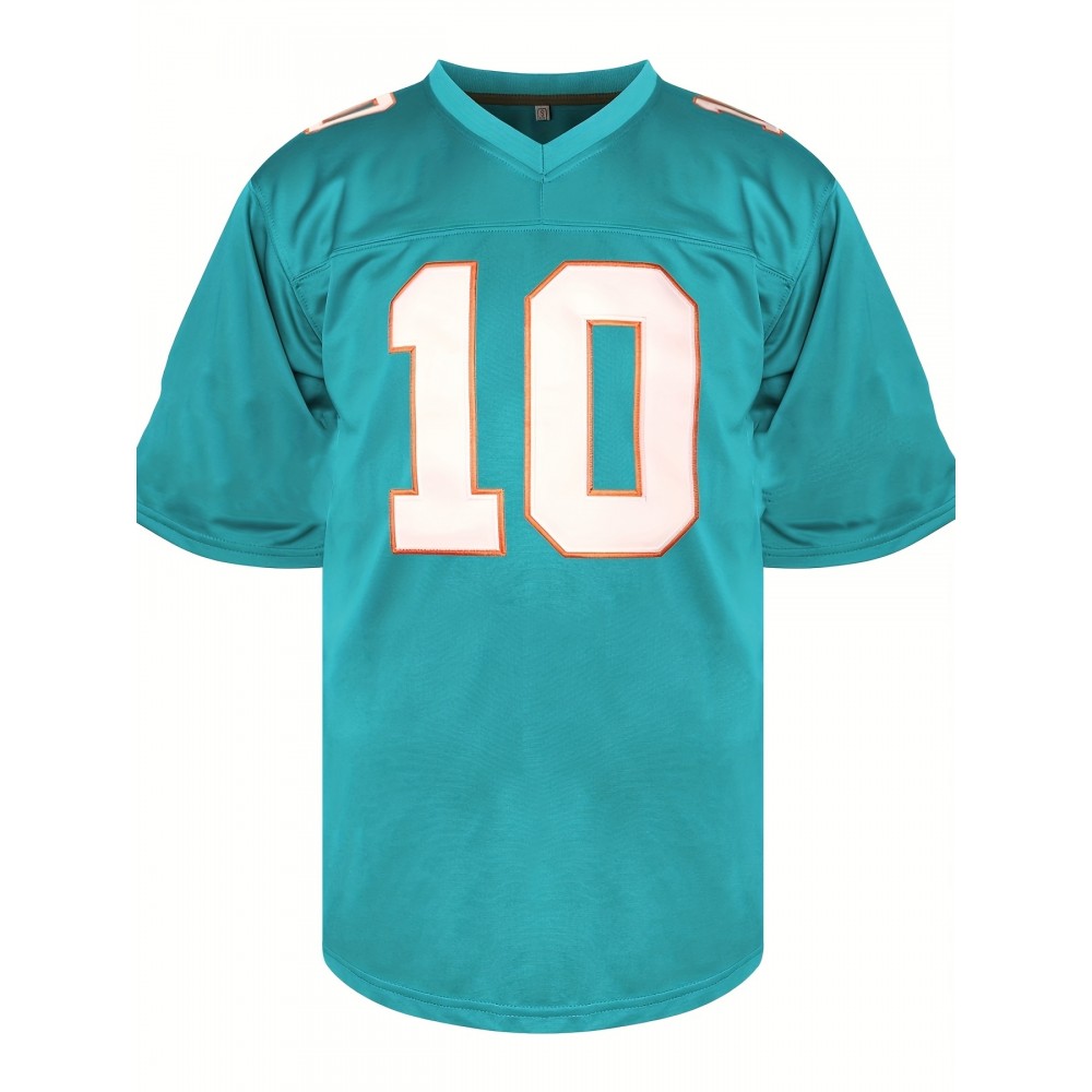 Men'S #10 Green American Football Jerseys Stitched Name And Number Men'S #10 Green American Football Jerseys Stitched Name And Number
