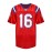Men's #16 Red American Football Jersey - V-Neck, Name & Number, Polyester, Loose Fit for Sports, Parties & Team Activities