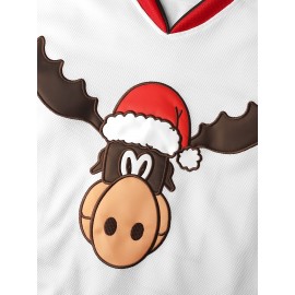 Men's #00 White Hockey Jersey with Embroidered Name & Number - Durable Polyester, V-Neck Captain's Sweatshirt, Machine Washable - Perfect for Sports, All Seasons