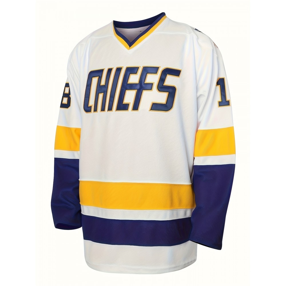Men'S #18 White Hockey Jerseys Stitched Name And Number Men'S #18 White Hockey Jerseys Stitched Name And Number