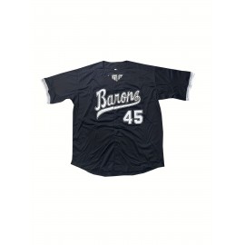 Men's#45 Black Baseball Jeresys Stitched Name And Number