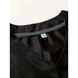 Men's Black #45 Breathable Football Jersey, Sports V-neck Short-sleeved Training And Game Uniform, Embroidered American Football Shirt