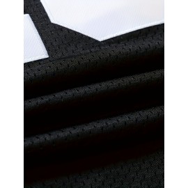 Men's Black #45 Breathable Football Jersey, Sports V-neck Short-sleeved Training And Game Uniform, Embroidered American Football Shirt