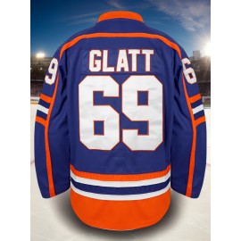 Men'S #69 Ice Hockey Jersey, Letter And Number Embroidered Breathable Sport Top, V-Neck, Loose Fit - Suitable for Training, Outdoor Activities, And Casual Wear.