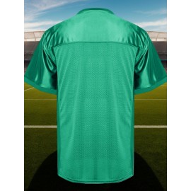 Men's Polyester Rugby Jersey | V-Neck, Breathable & Stretchy | Multi-Season Sports Top with Details | Ideal for Casual Wear & Team Sports | Machine Washable | Suitable for All Seasons