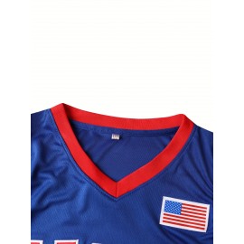 #47 Trump Throwback Blue USA Basketball Jersey