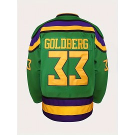 Men's Ice Hockey Set # 33 Green Classic Retro Embroidered Ice Hockey Shirt Breathable Sweating Training Jersey