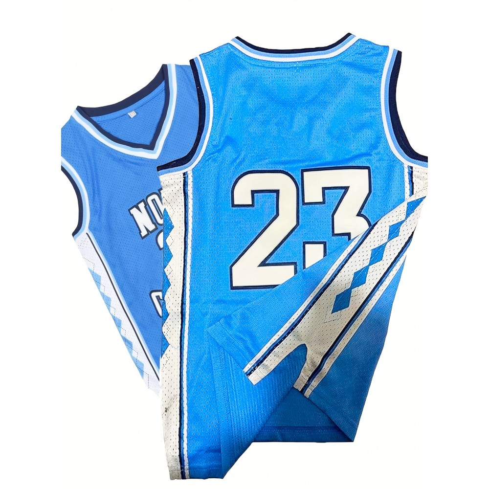 Men's #23 Embroidered Basketball Jersey - Breathable, Sleeveless, Loose Fit with Mesh Detailing & Number Stitching - Perfect for Sports, Outdoor Activities & Casual Wear, Athletic Clothing | Casual Style | Mesh Construction Men's #23 Embroidered Basketball Jersey - Breathable, Sleeveless, Loose Fit with Mesh Detailing & Number Stitching - Perfect for Sports, Outdoor Activities & Casual Wear, Athletic Clothing | Casual Style | Mesh Construction