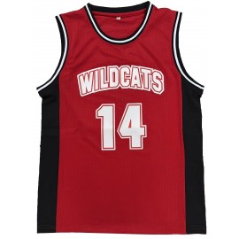 Men's #14 Red Basketball Jersey - Bolton Wildcats Embroidered, Breathable Polyester Sleeveless Sports Uniform for All Seasons, Perfect for Team Sports & Outdoor Activities, Team Apparel | Versatile Uniform | Allseason Apparel