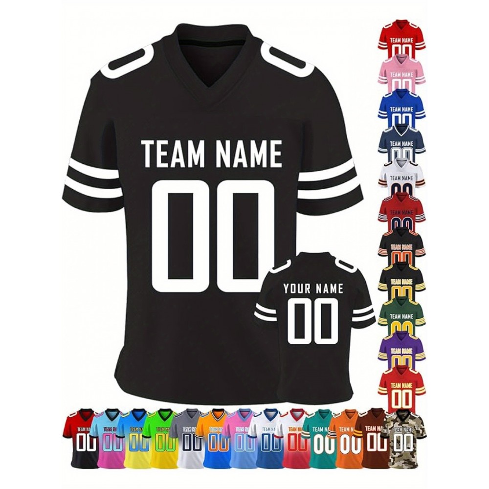 Customizable Women'S Football Jersey - Personalized Name & Team Number, V-Neck Sports Shirt with Red/White Stripe Design, Breathable Summer Casual & Team Uniform, Perfect Fan Gift for Soccer Fans, Football Jersey, Comfortable Fit Customizable Women'S Football Jersey - Personalized Name & Team Number, V-Neck Sports Shirt with Red/White Stripe Design, Breathable Summer Casual & Team Uniform, Perfect Fan Gift for Soccer Fans, Football Jersey, Comfortable Fit
